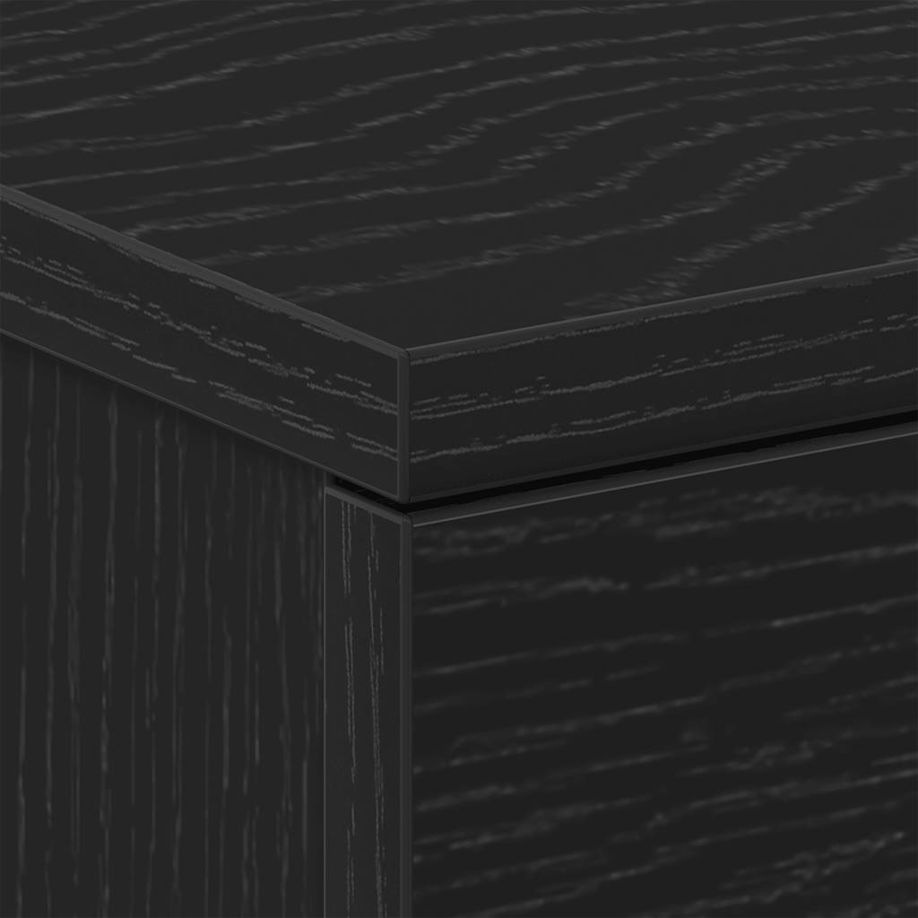 Nattbord 2 Stk Svart Eik 38X35X55 Cm Konstruert Tre