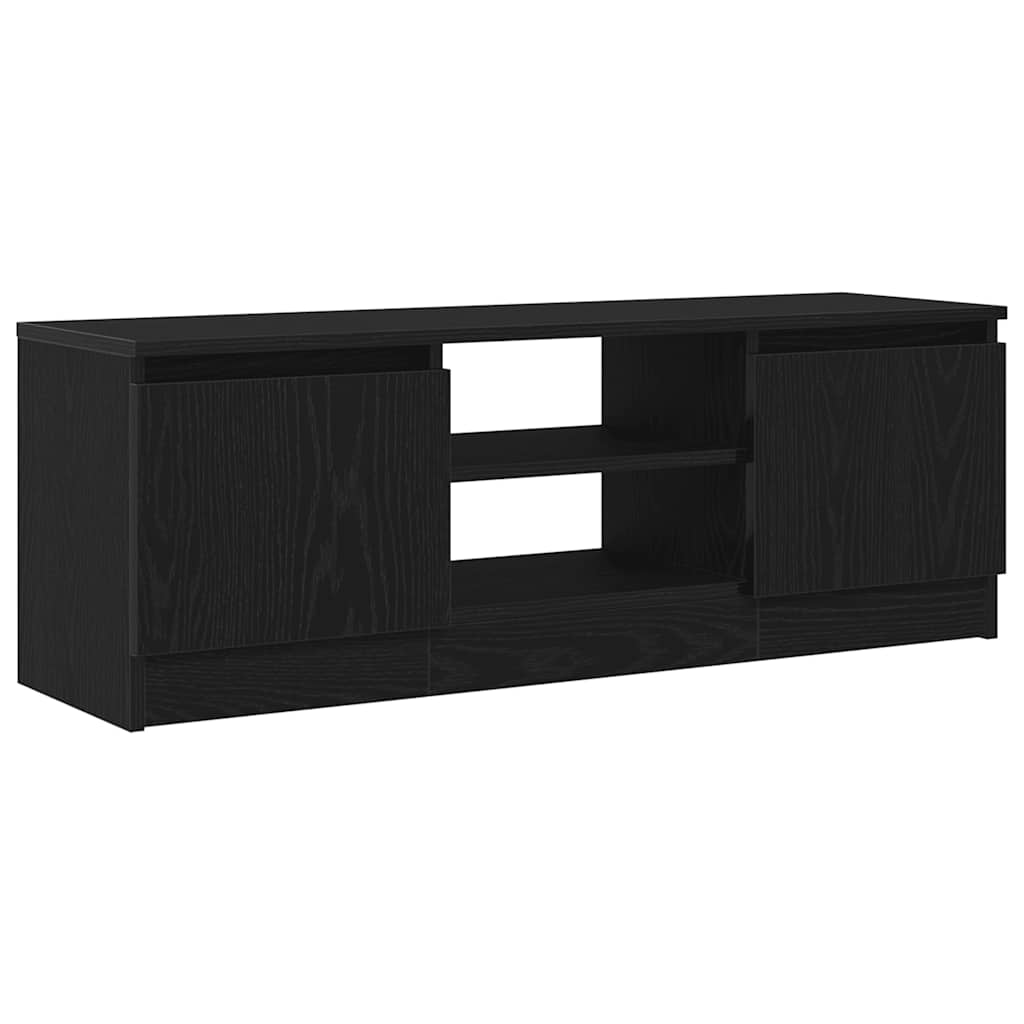 Tv-Benk Svart Eik 102X30X36 Cm Konstruert Tre
