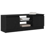 Tv-Benk Svart Eik 102X30X36 Cm Konstruert Tre