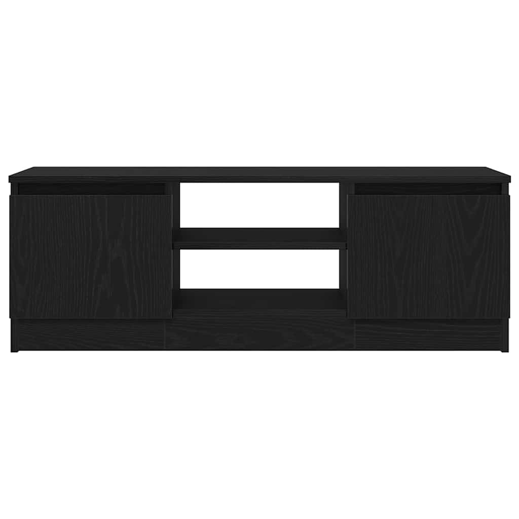 Tv-Benk Svart Eik 102X30X36 Cm Konstruert Tre