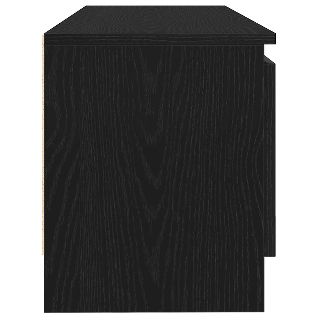 Tv-Benk Svart Eik 102X30X36 Cm Konstruert Tre