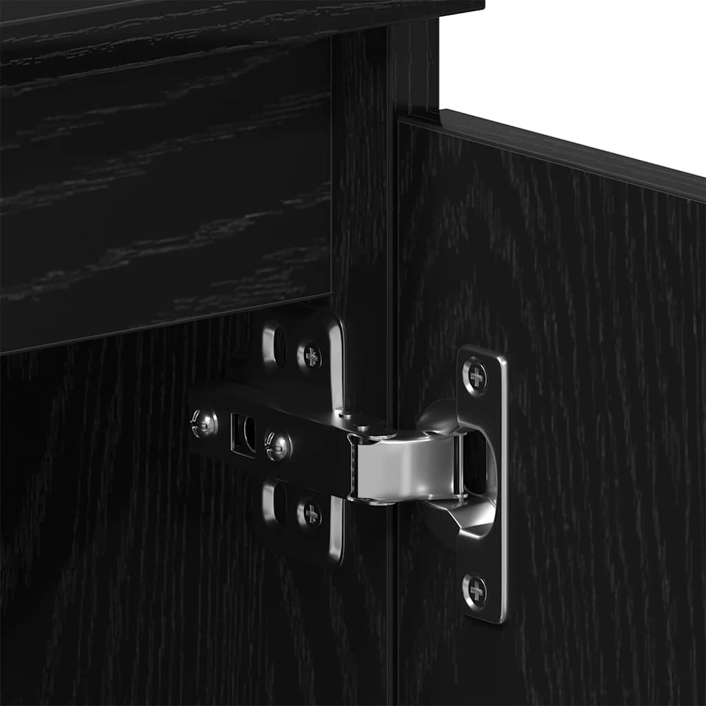 Tv-Benk Svart Eik 102X30X36 Cm Konstruert Tre