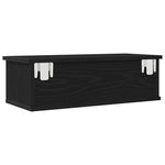 Veggskap Med Skuff Svart Eik 60 X 26 X 18,5 Cm Konstruert Tre