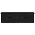 Veggskap Med Skuff Svart Eik 60 X 26 X 18,5 Cm Konstruert Tre