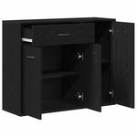 Skjenk Svart Eik 88X30X70 Cm Konstruert Tre