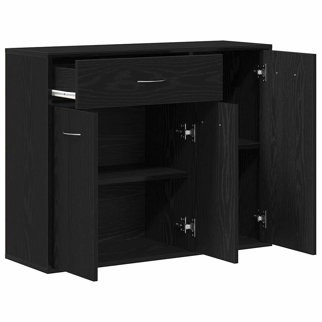 Skjenk Svart Eik 88X30X70 Cm Konstruert Tre