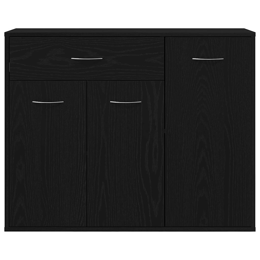 Skjenk Svart Eik 88X30X70 Cm Konstruert Tre