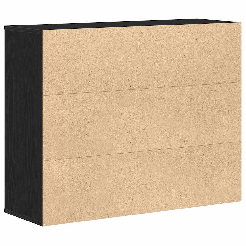 Skjenk Svart Eik 88X30X70 Cm Konstruert Tre