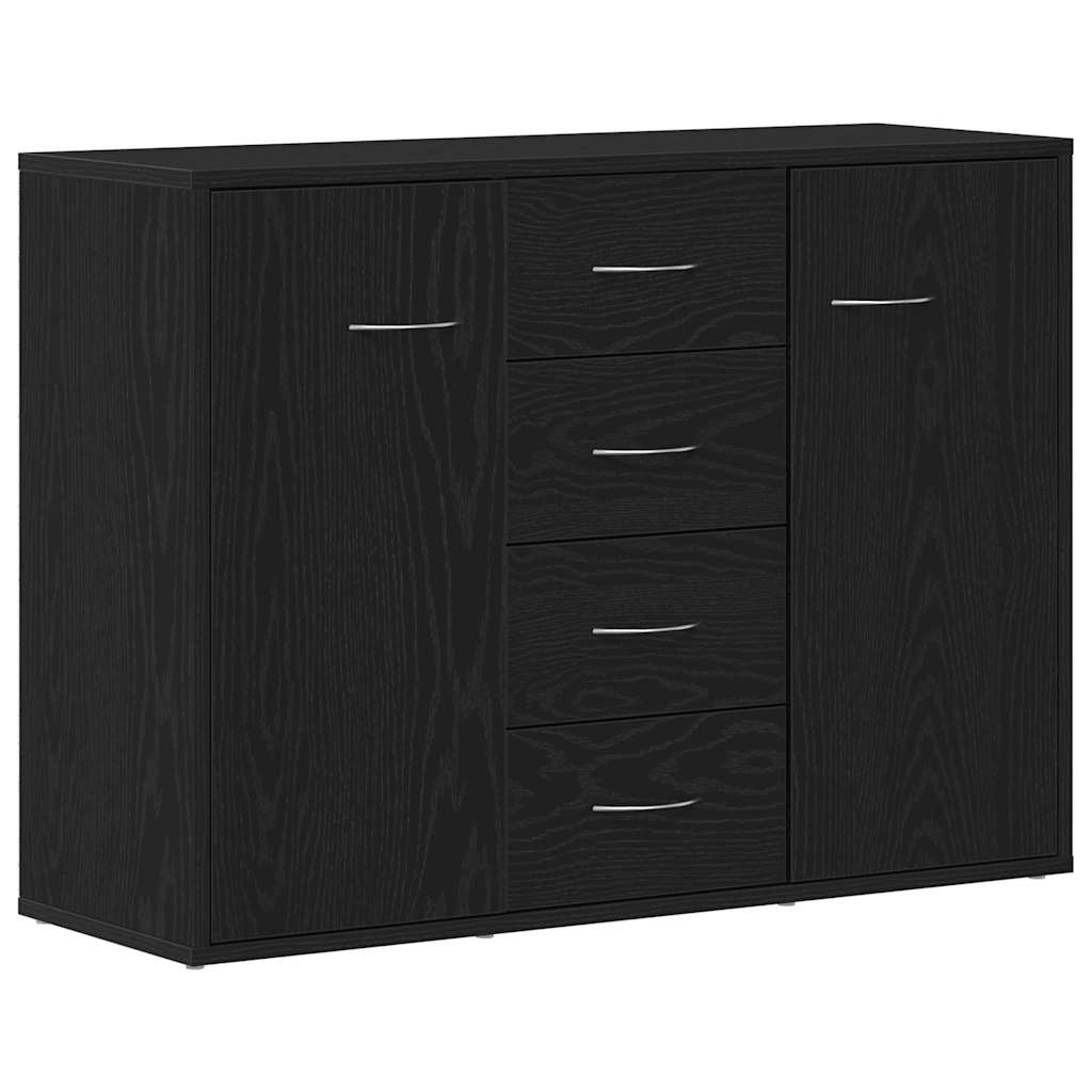 Skjenk Svart Eik 88X30X64 Cm Konstruert Tre