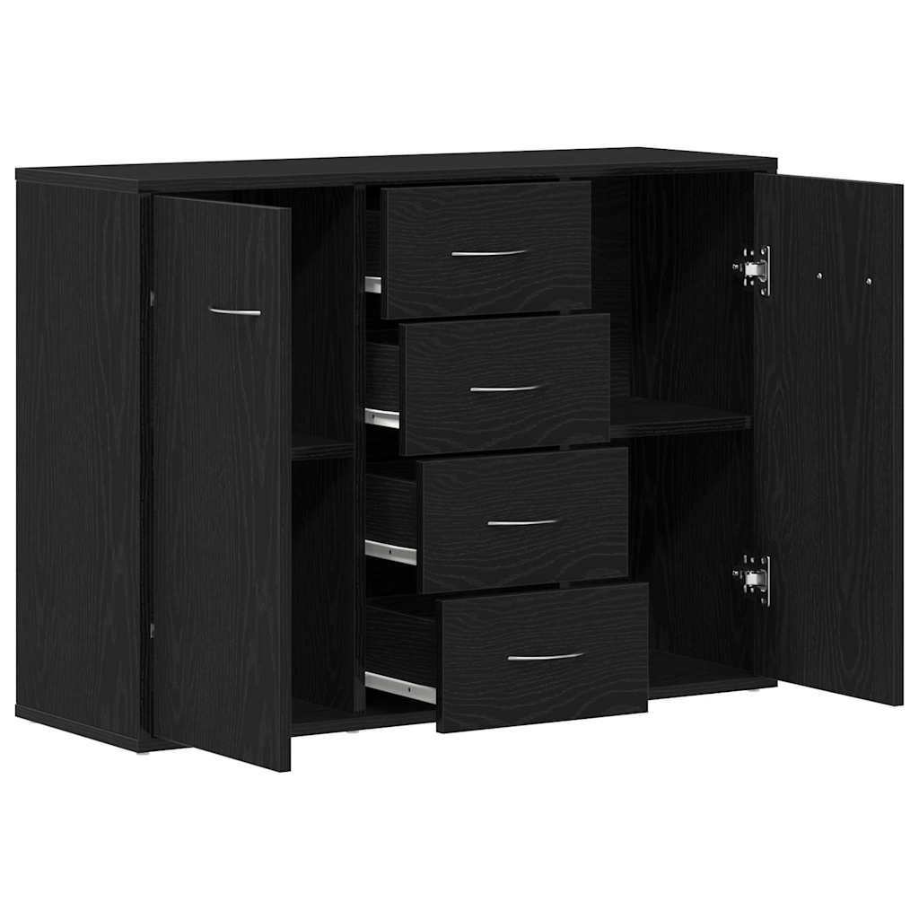 Skjenk Svart Eik 88X30X64 Cm Konstruert Tre