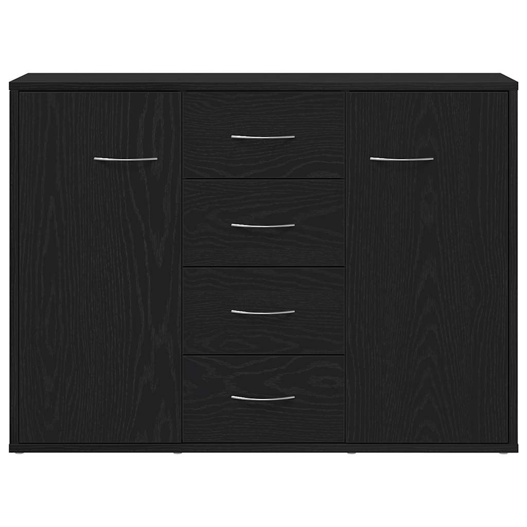 Skjenk Svart Eik 88X30X64 Cm Konstruert Tre