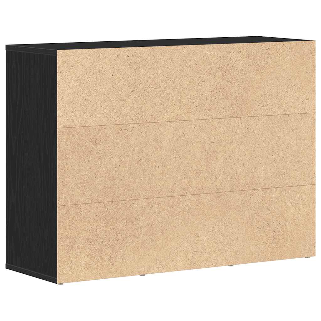 Skjenk Svart Eik 88X30X64 Cm Konstruert Tre