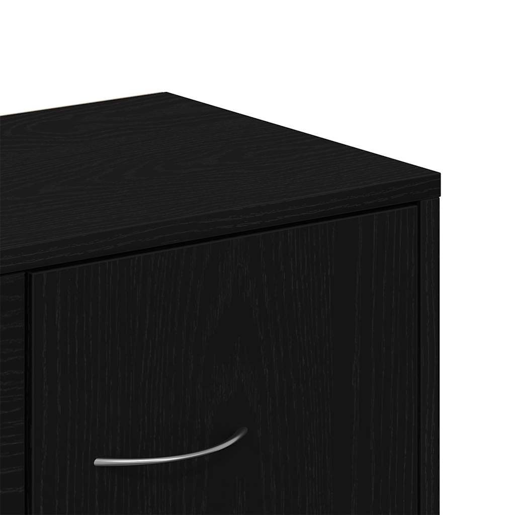 Skjenk Svart Eik 88X30X64 Cm Konstruert Tre
