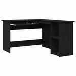 Hjørneskrivebord Svart Eik 120 X 140 X 75 Cm Konstruert Tre