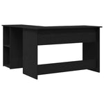 Hjørneskrivebord Svart Eik 120 X 140 X 75 Cm Konstruert Tre
