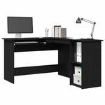 Hjørneskrivebord Svart Eik 120 X 140 X 75 Cm Konstruert Tre