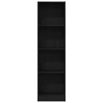 Bokhylle Svart Eik 40X24X143 Cm Konstruert Tre