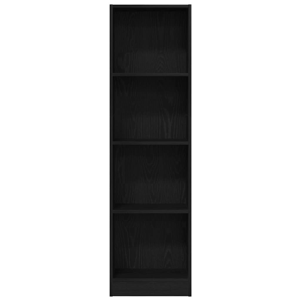 Bokhylle Svart Eik 40X24X143 Cm Konstruert Tre