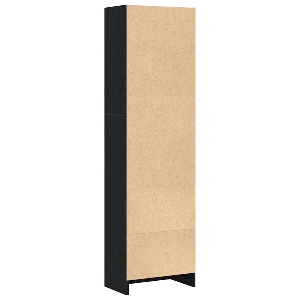Bokhylle Svart Eik 40X24X143 Cm Konstruert Tre