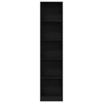 Bokhylle Svart Eik 40X24X176 Cm Konstruert Tre