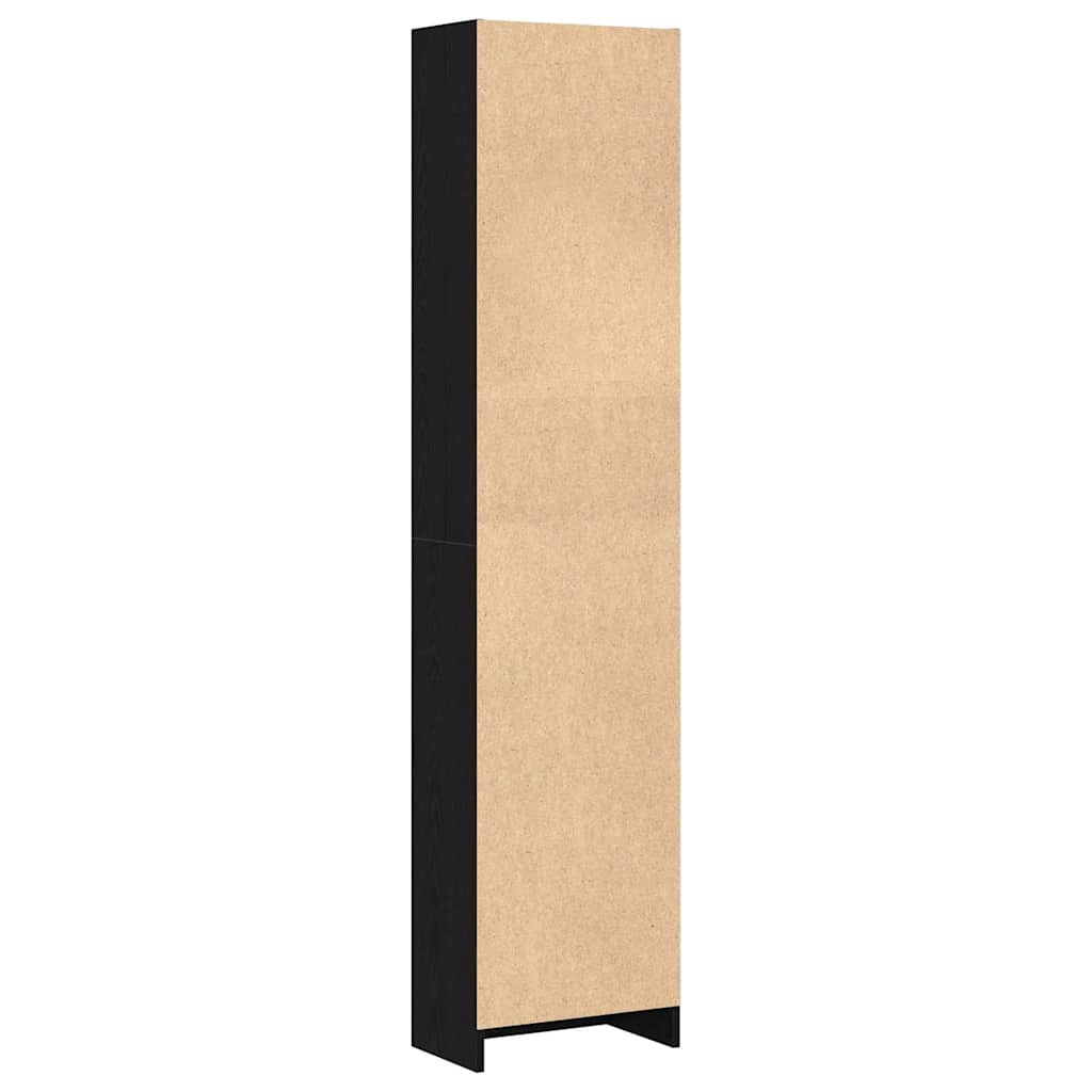 Bokhylle Svart Eik 40X24X176 Cm Konstruert Tre