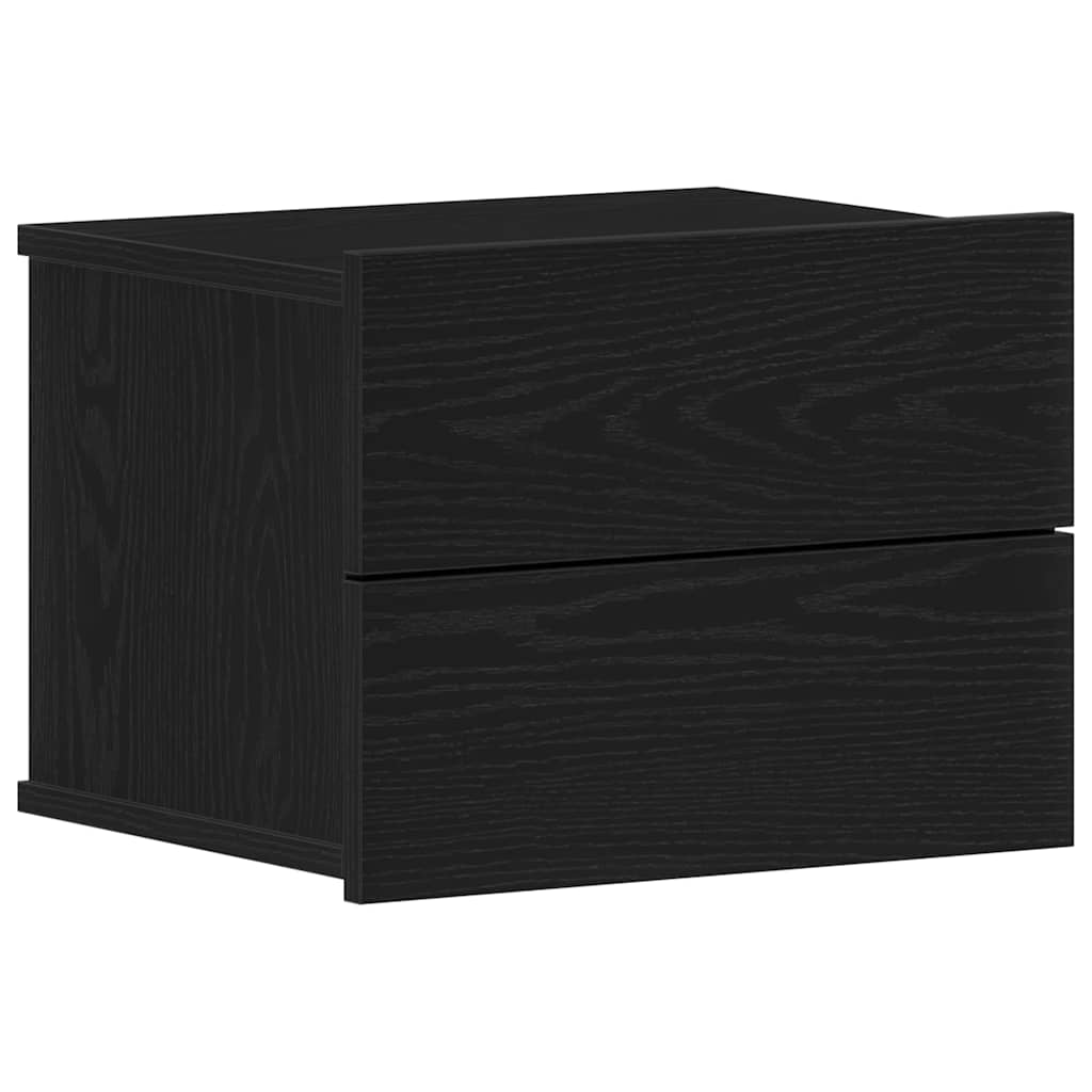 Nattbordskap Med Skuff Svart Eik 40 X 30 X 30 Cm Konstruert Tre