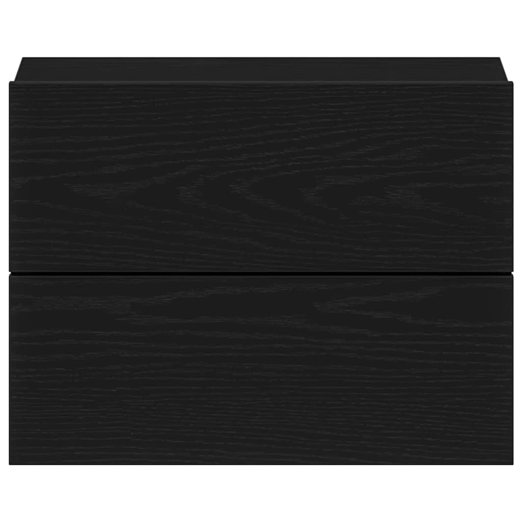 Nattbordskap Med Skuff Svart Eik 40 X 30 X 30 Cm Konstruert Tre