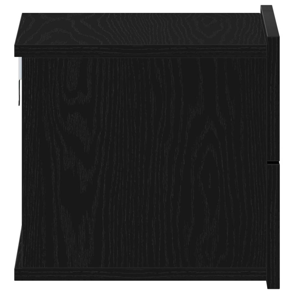 Nattbordskap Med Skuff Svart Eik 40 X 30 X 30 Cm Konstruert Tre