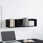 Vegghylle Med Hylle Svart Eik 75 X 18 X 18 Cm Konstruert Tre