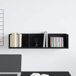Vegghylle Med Hylle Svart Eik 75 X 18 X 18 Cm Konstruert Tre