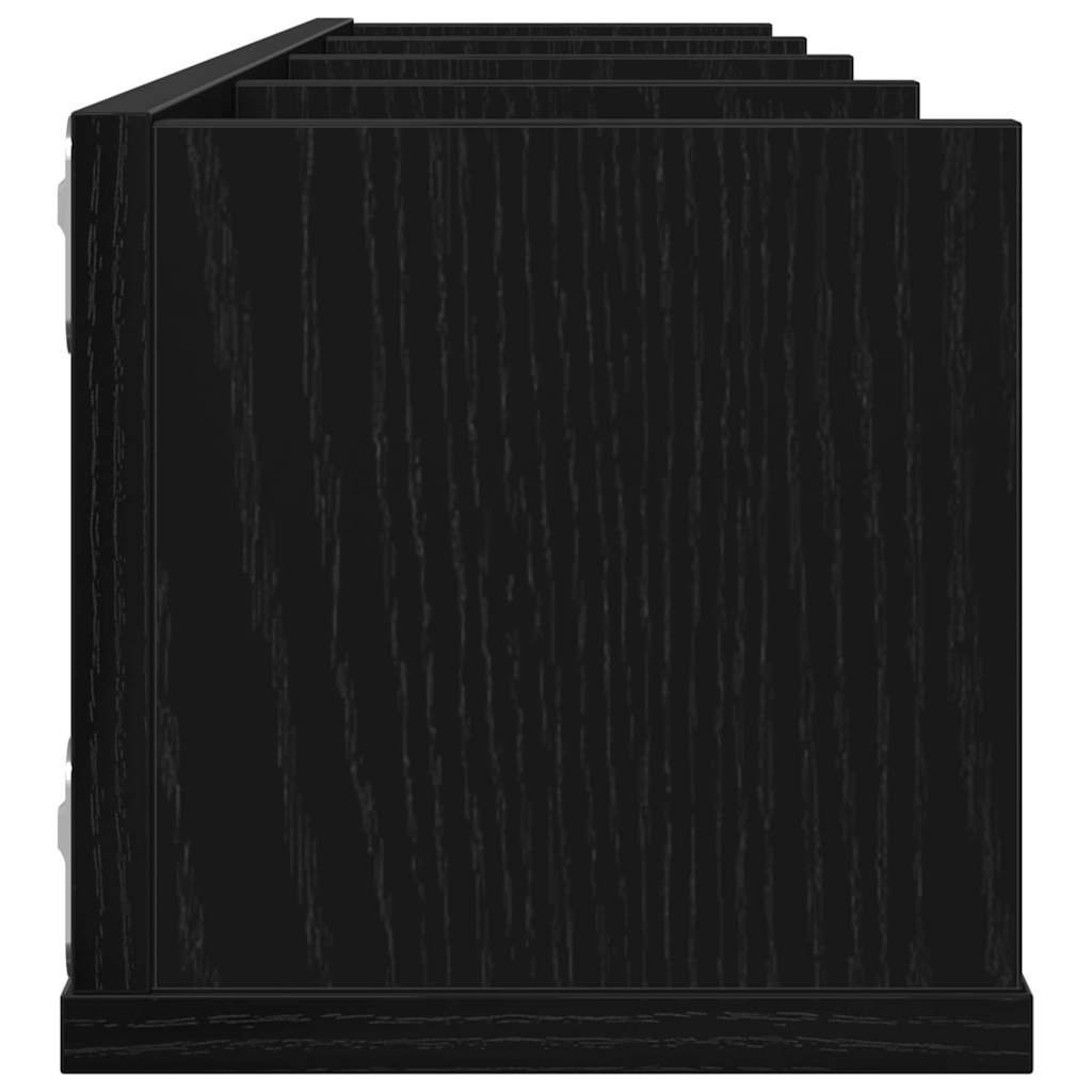 Vegghylle Med Hylle Svart Eik 100 X 18 X 18 Cm Konstruert Tre