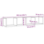 Vegghylle Med Hylle Svart Eik 100 X 18 X 18 Cm Konstruert Tre