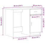Skrivebord Med Skuff Svart Eik 100 X 50 X 76 Cm Konstruert Tre