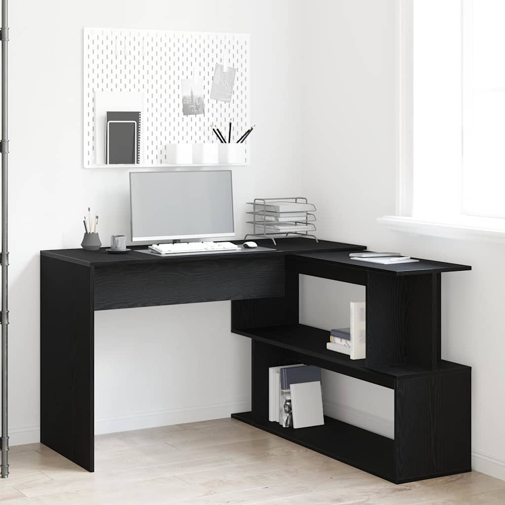 Skrivebord Svart Eik 200 X 50 X 76 Cm Konstruert Tre