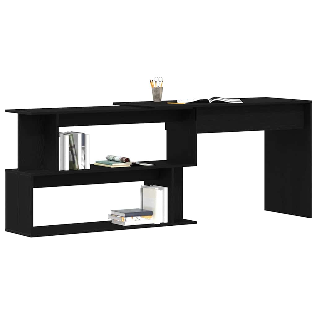 Skrivebord Svart Eik 200 X 50 X 76 Cm Konstruert Tre