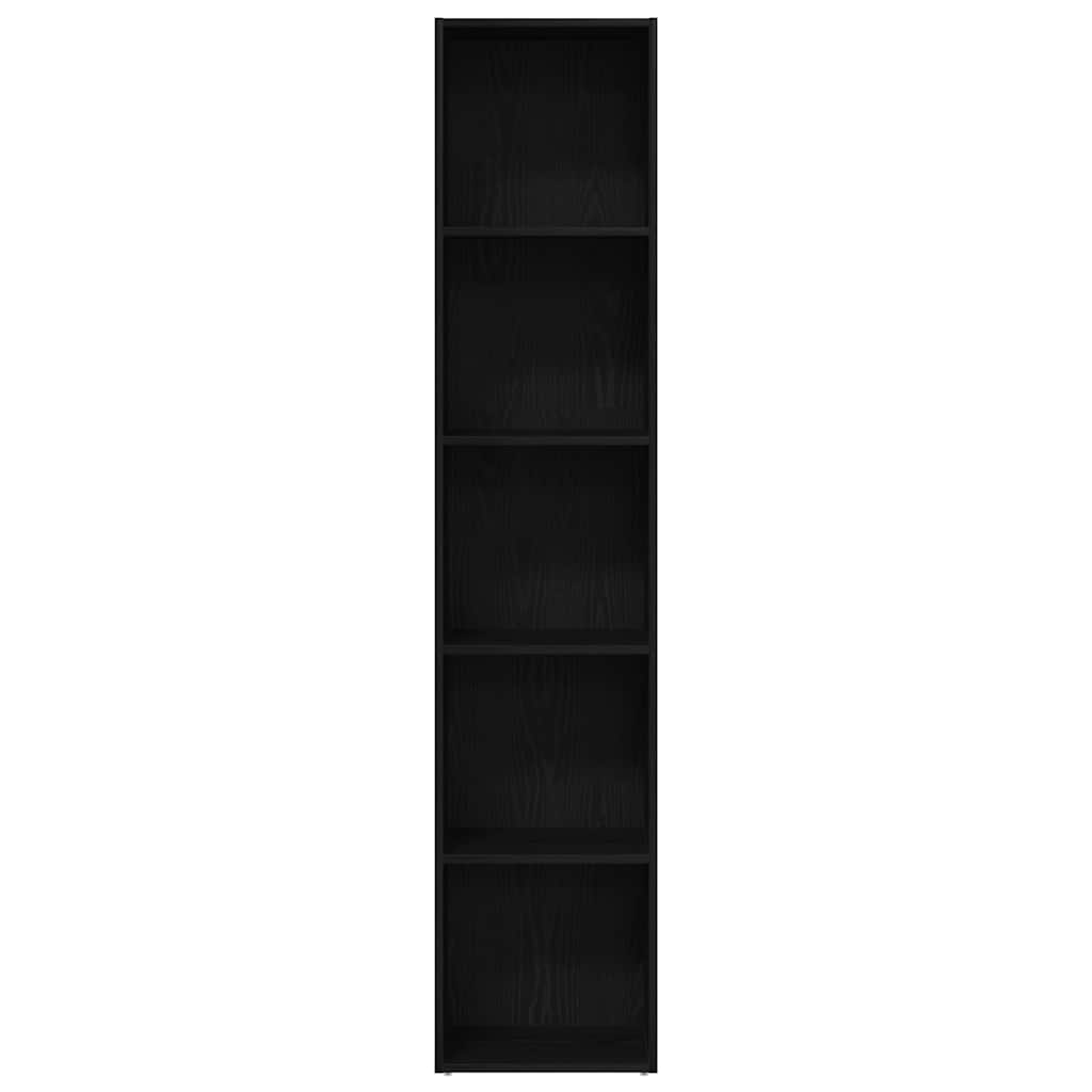 Bokskap Svart Eik 40X30X189 Cm Konstruert Tre