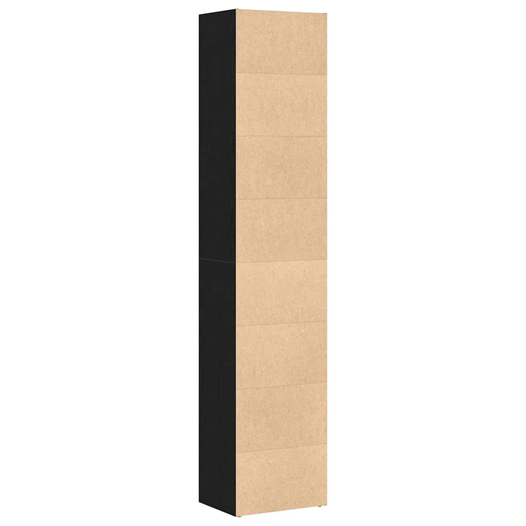 Bokskap Svart Eik 40X30X189 Cm Konstruert Tre