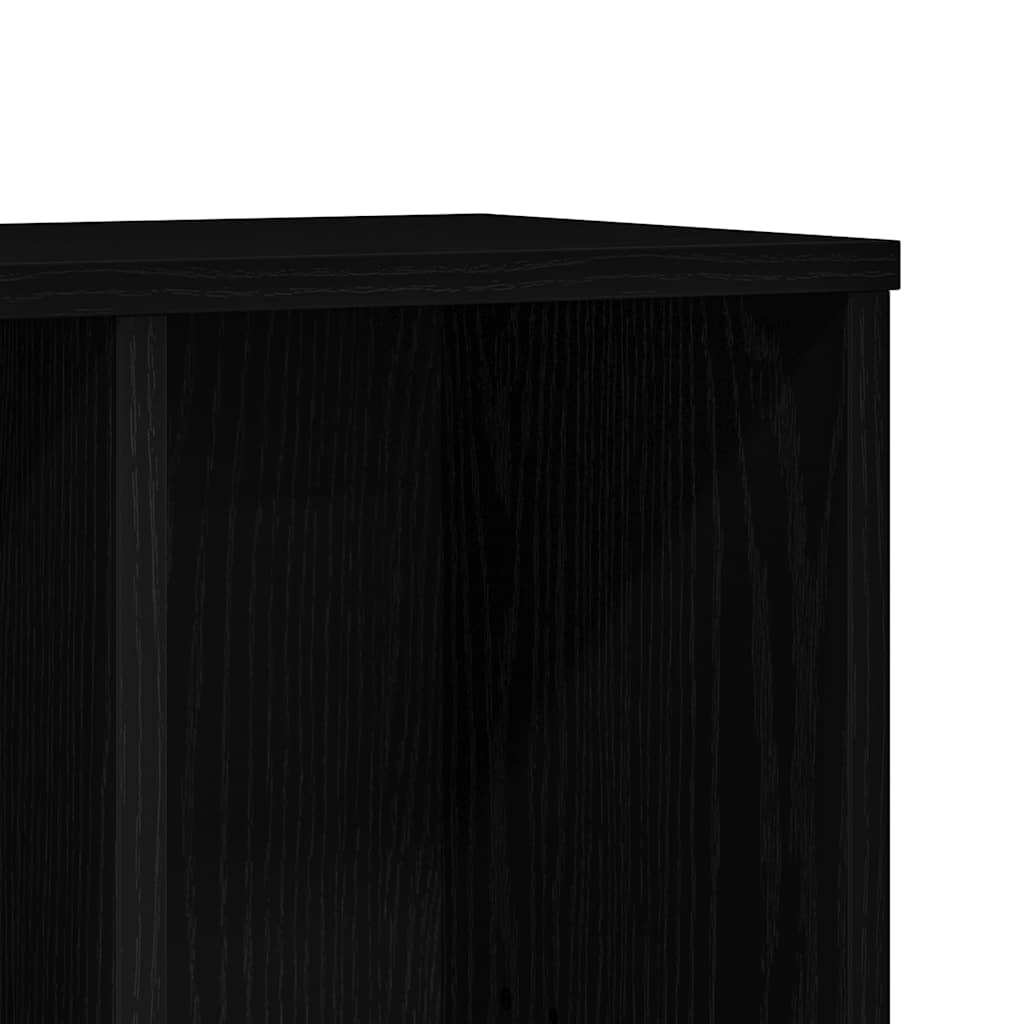 Bokhylle Svart Eik 50X25X104 Cm Konstruert Tre