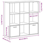 Bokhylle Svart Eik 98X29X97,5 Cm Konstruert Tre