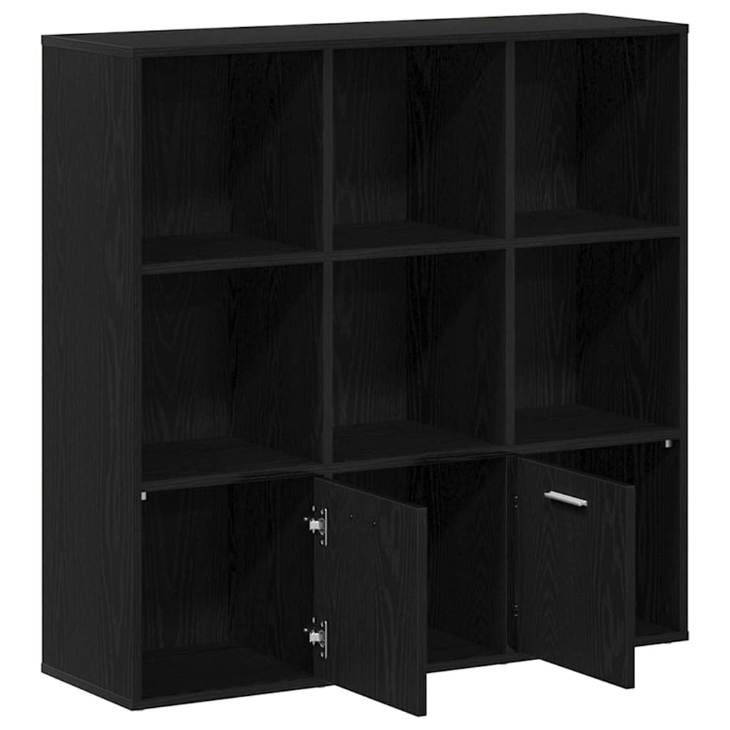 Bokhylle Svart Eik 98X29X97,5 Cm Konstruert Tre