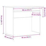 Skrivebord Svart Eik 90X50X74 Cm Konstruert Tre