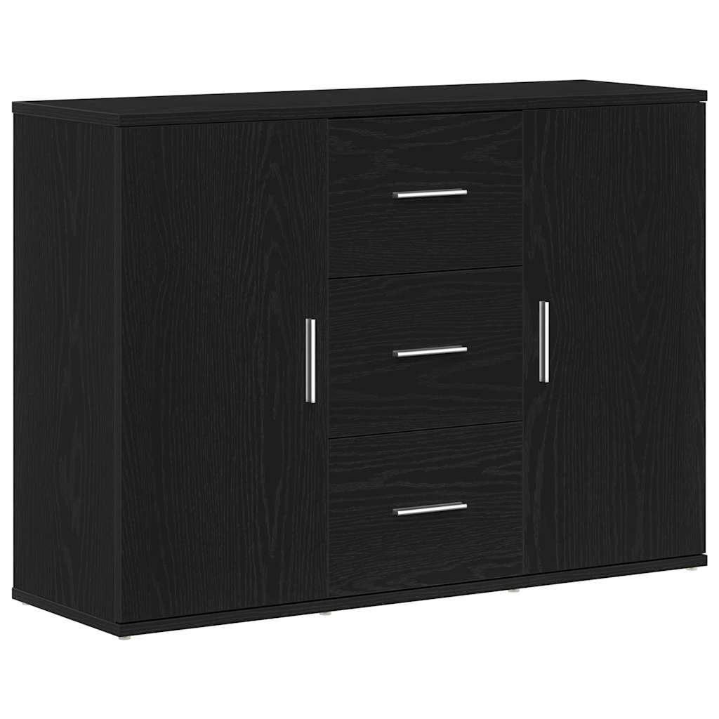 Skjenk Svart Eik 91X29,5X65 Cm Konstruert Tre