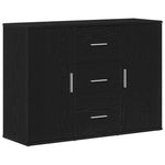 Skjenk Svart Eik 91X29,5X65 Cm Konstruert Tre