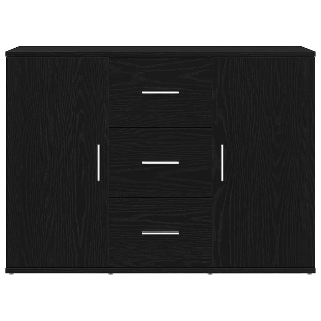 Skjenk Svart Eik 91X29,5X65 Cm Konstruert Tre