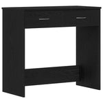 Skrivebord Med Skuff Svart Eik 80 X 40 X 75 Cm Konstruert Tre