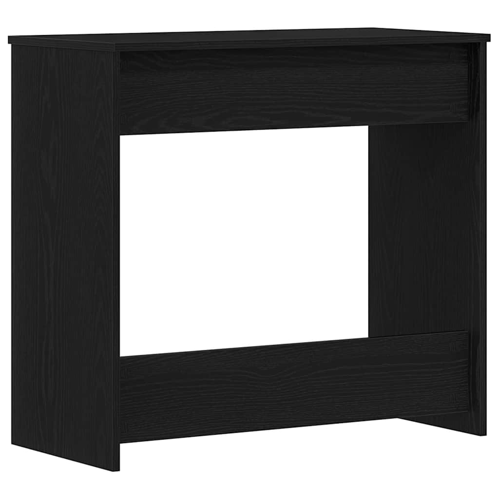 Skrivebord Med Skuff Svart Eik 80 X 40 X 75 Cm Konstruert Tre