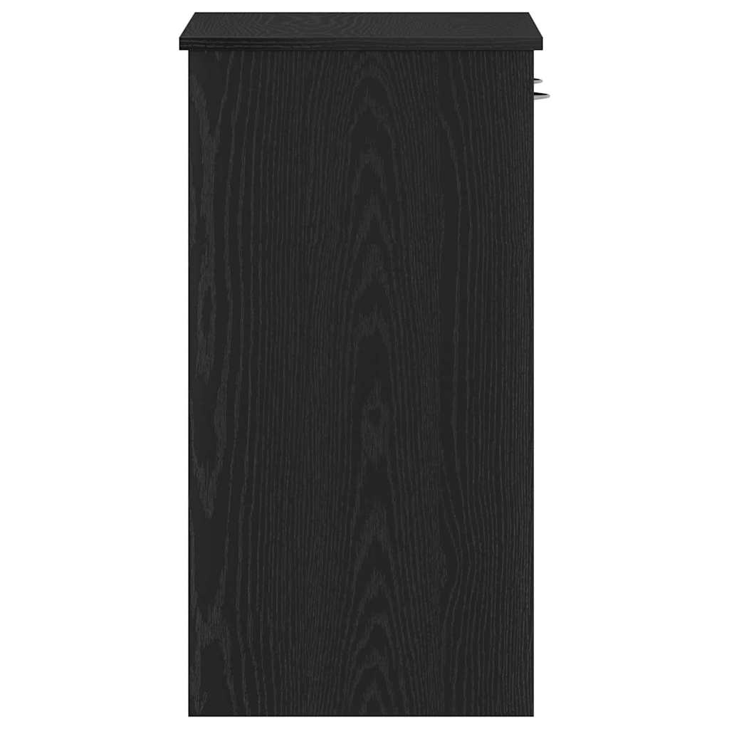 Skrivebord Med Skuff Svart Eik 80 X 40 X 75 Cm Konstruert Tre