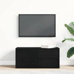 Tv-Skap Med Skuff Svart Eik 80 X 34 X 36 Cm Konstruert Tre