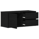 Tv-Skap Med Skuff Svart Eik 80 X 34 X 36 Cm Konstruert Tre