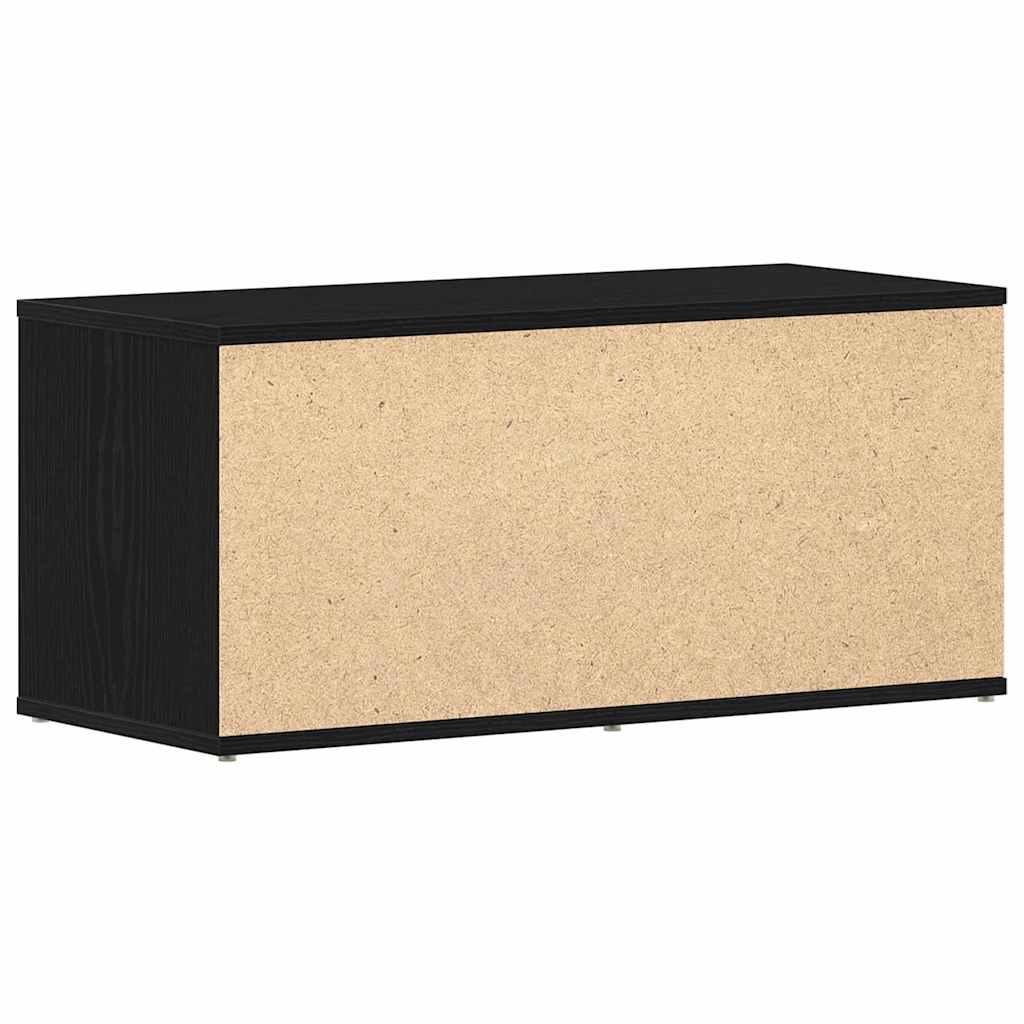 Tv-Skap Med Skuff Svart Eik 80 X 34 X 36 Cm Konstruert Tre